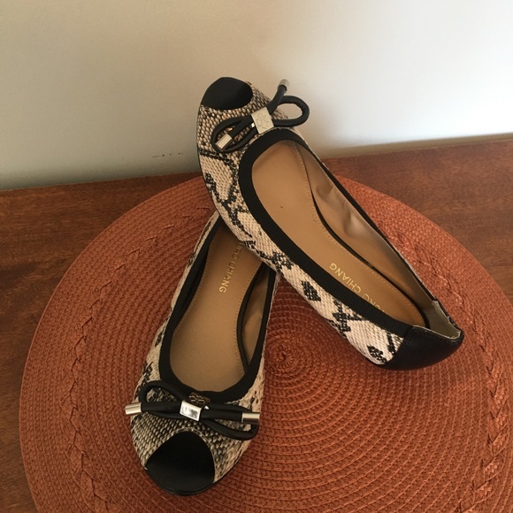 Arturo Chiang Shoes - Animal print opened toed flats
